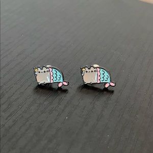Pusheen the Cat Mermaid Stud Earrings